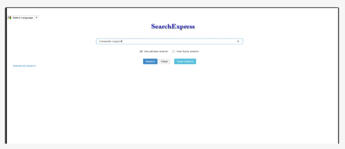 Interface SearchExpress: fonctionnalités, prix, alternatives