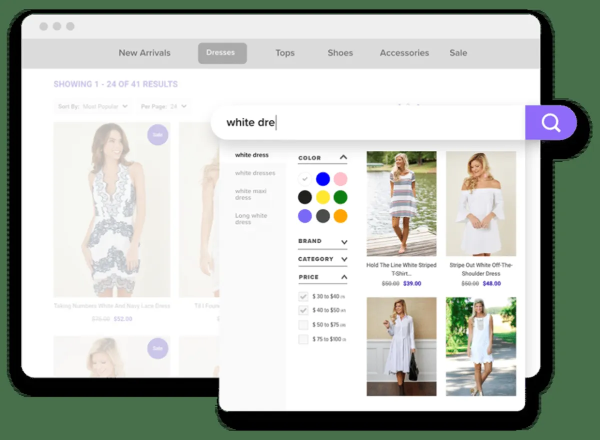 Interface SearchSpring: fonctionnalités, prix, alternatives