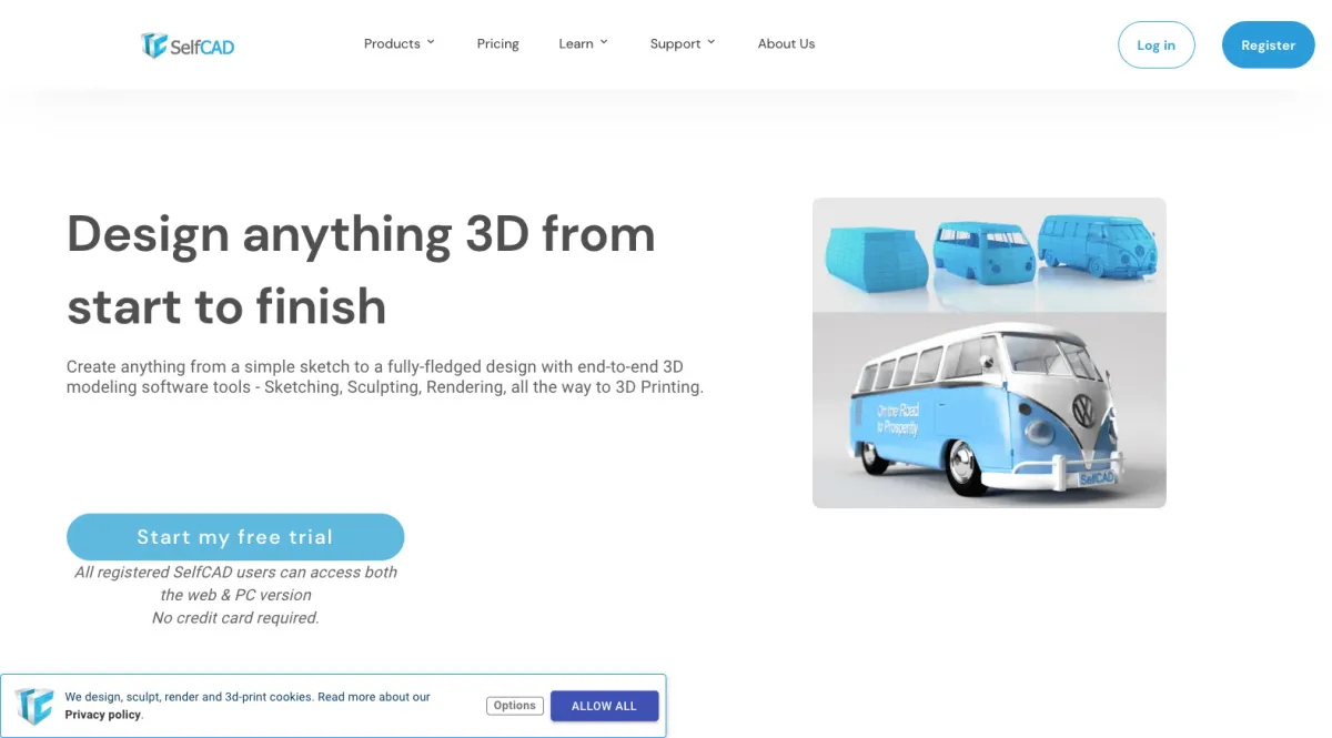 Interface SelfCAD : fonctionnalités, prix, alternatives
