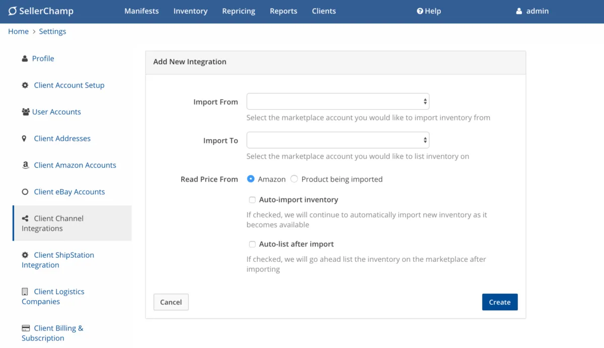 Interface SellerChamp: fonctionnalités, prix, alternatives
