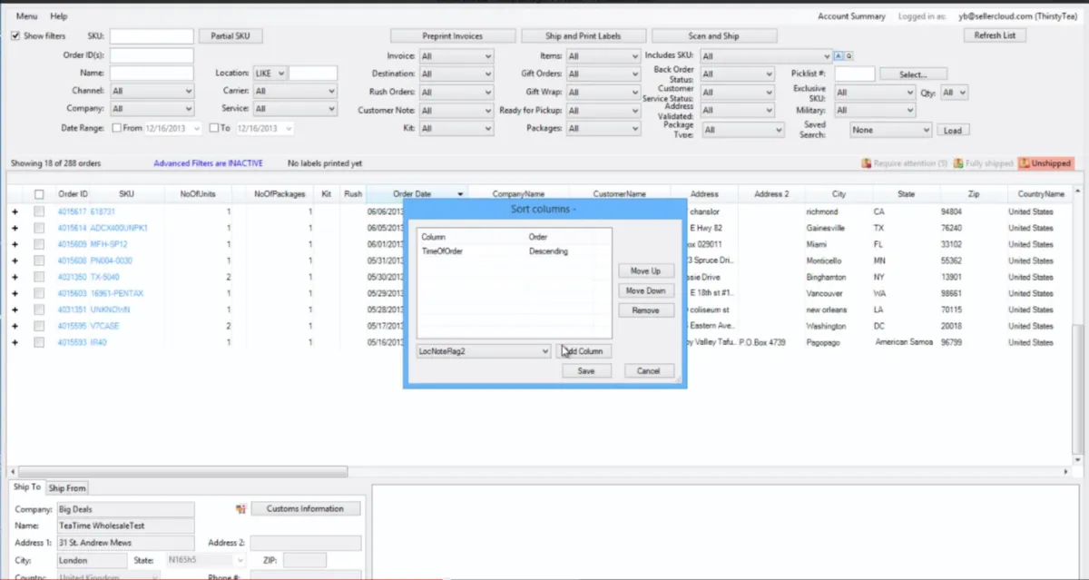 Interface SellerCloud: image, ergonomie, alternatives Interface SellerCloud: image, ergonomie, alternatives