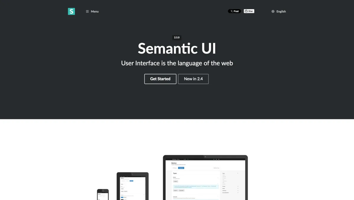 Interface Semantic UI : fonctionnalités, prix, alternatives