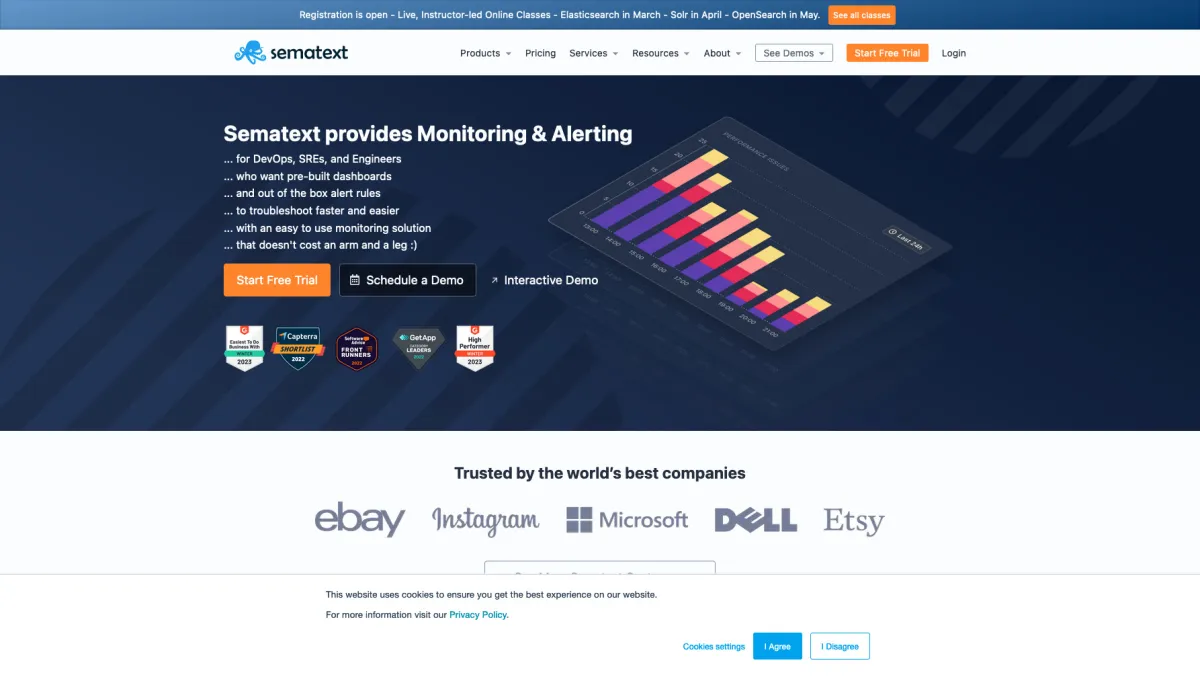 Interface Sematext SPM : fonctionnalités, prix, alternatives