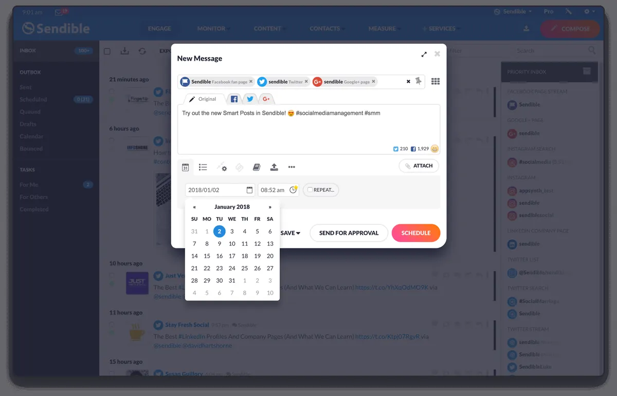 Sendible: avis sur le logiciel de gestion des réseaux sociaux: fonctionnalités, avantages, inconvénients et tarifs