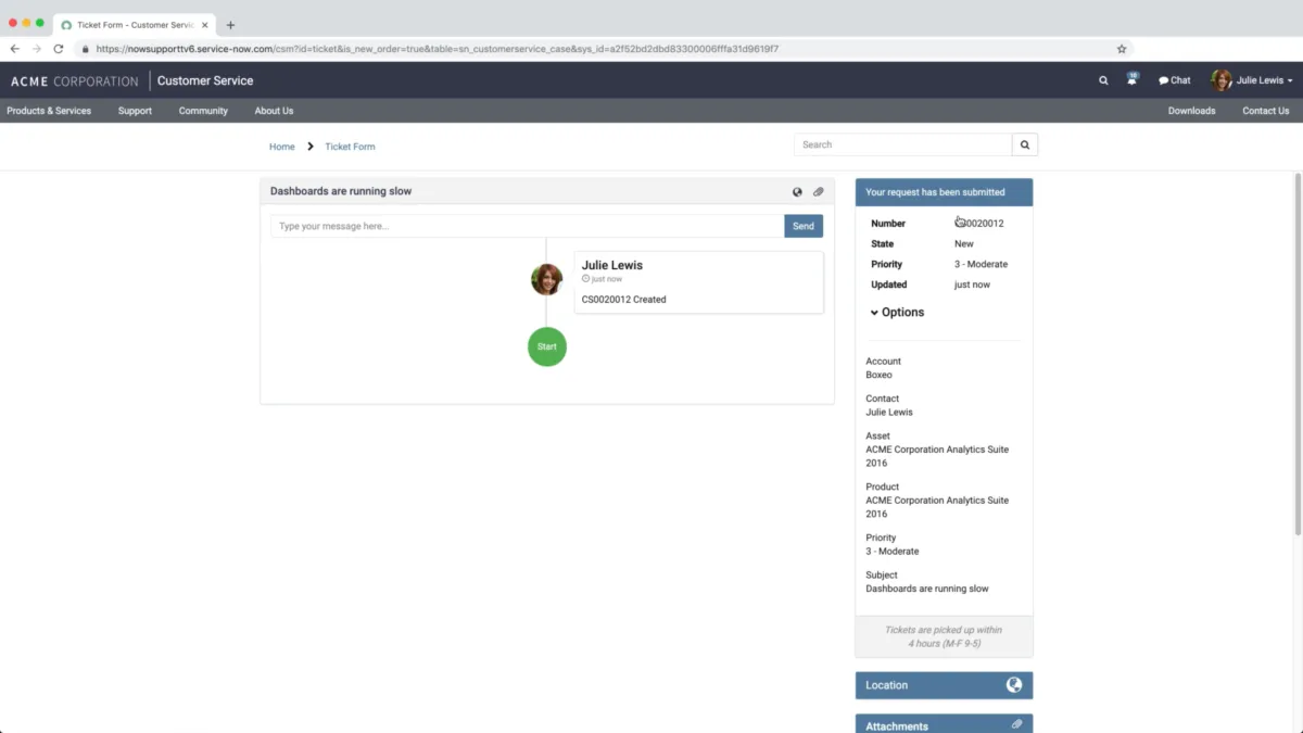 Interface ServiceNow Customer Service Management: image, ergonomie, alternatives