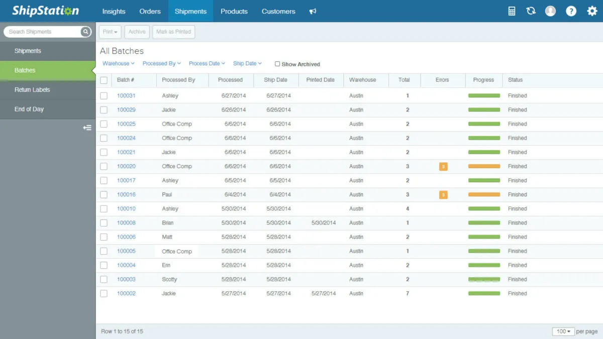 Interface ShipStation: fonctionnalités, prix, alternatives