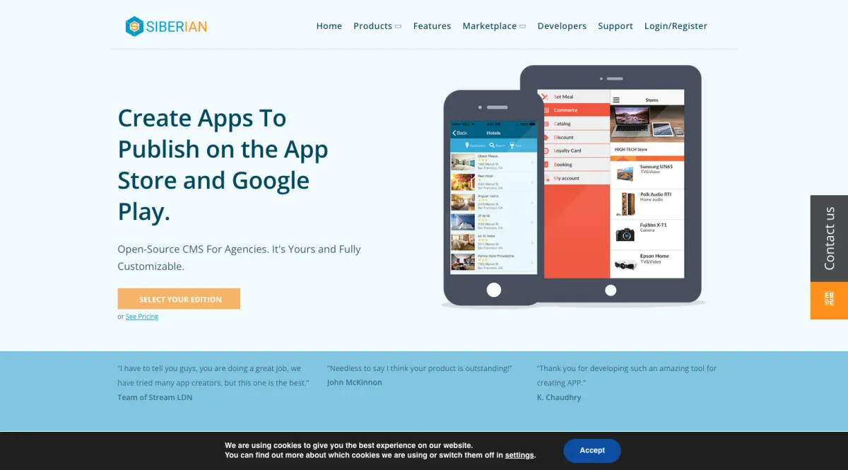 Notre avis sur Siberian CMS : un logiciel de développement d'applications (app builder) à découvrir