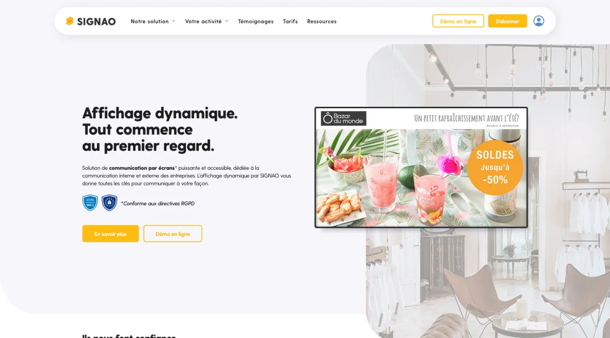 Interface SIGNAO : fonctionnalités, prix, alternatives