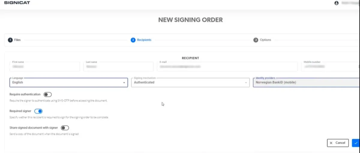 Interface Signicat: image, ergonomie, alternatives