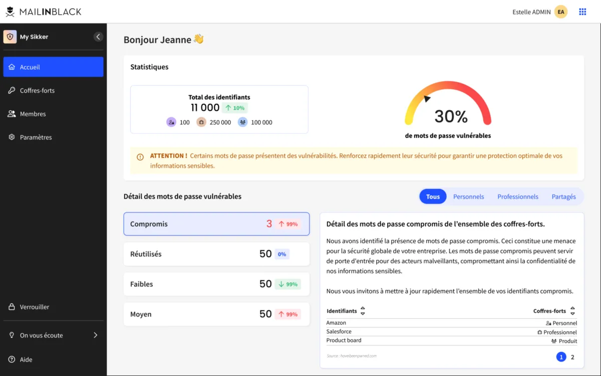 Sikker by Mailinblack: avis sur le gestionnaire de mots de passe: fonctionnalités, avantages, inconvénients et tarifs