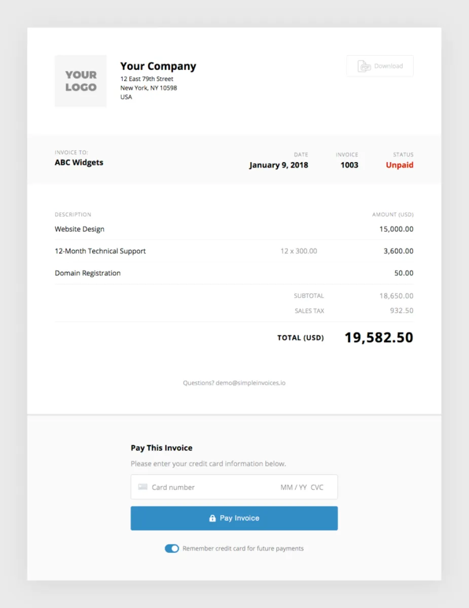 Interface Simple Invoices: fonctionnalités, prix, alternatives
