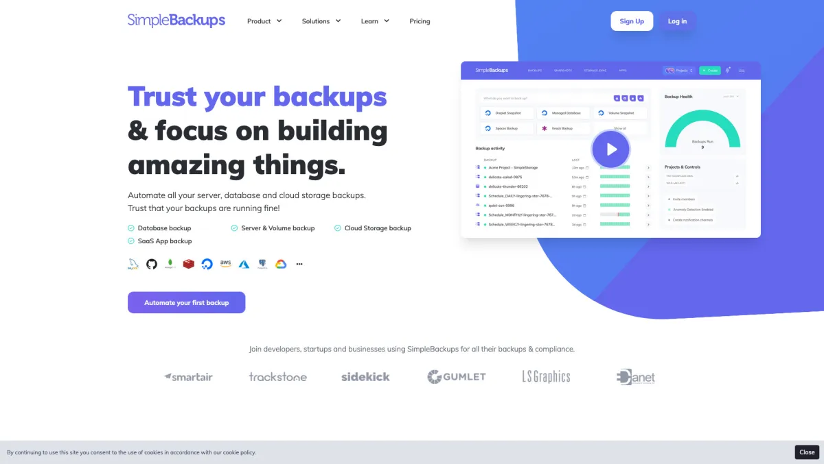 Interface SimpleBackups : fonctionnalités, prix, alternatives Interface SimpleBackups : fonctionnalités, prix, alternatives