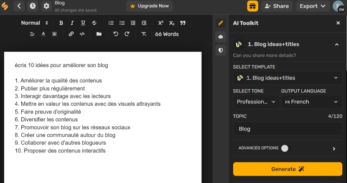 Simplified AI Writer: avis sur le générateur de texte par IA (intelligence artificielle): fonctionnalités, avantages, inconvénients et tarifs