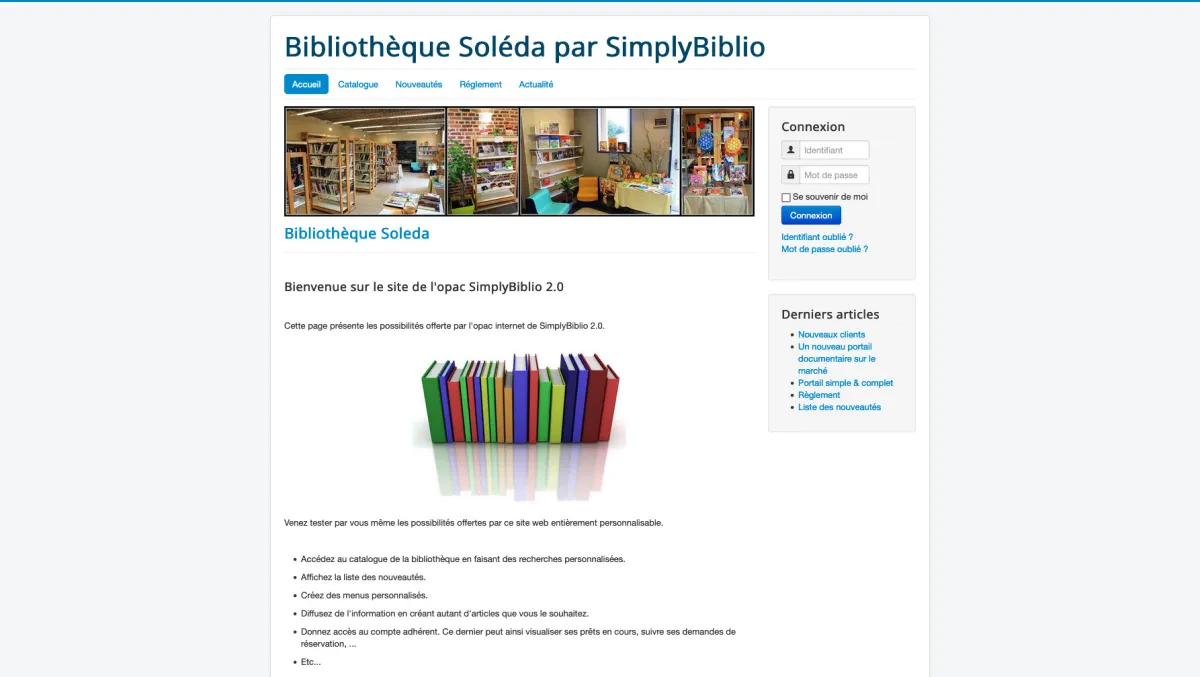 Interface SimplyBiblio : fonctionnalités, prix, alternatives