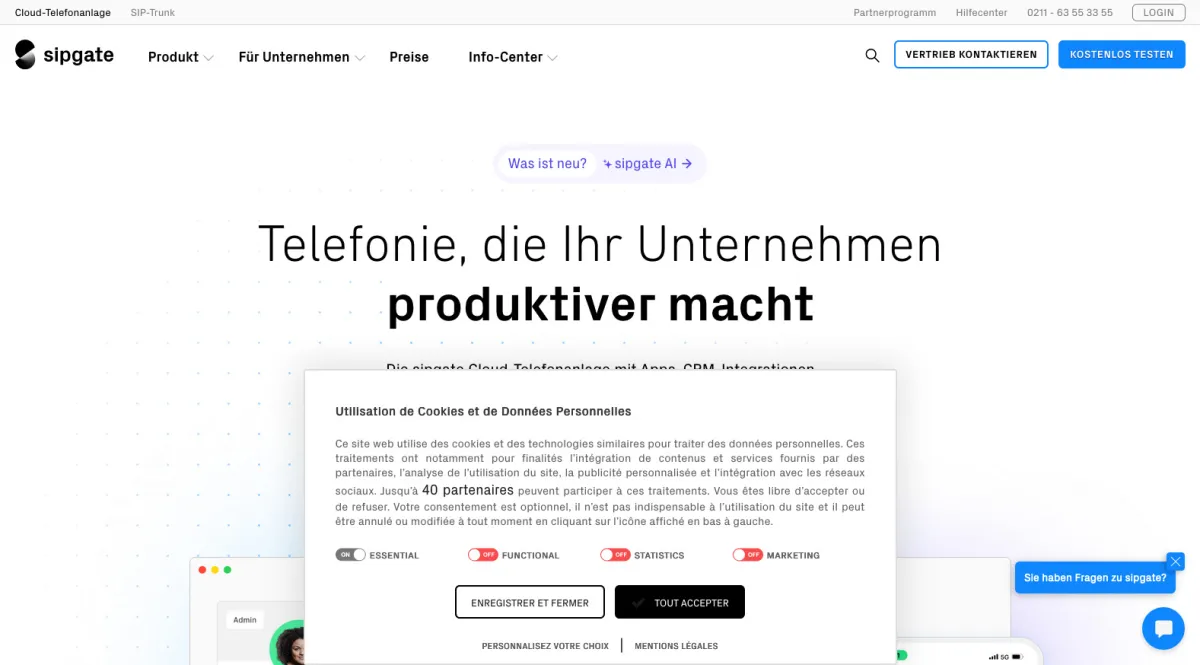 Interface Sipgate : fonctionnalités, prix, alternatives Interface Sipgate : fonctionnalités, prix, alternatives