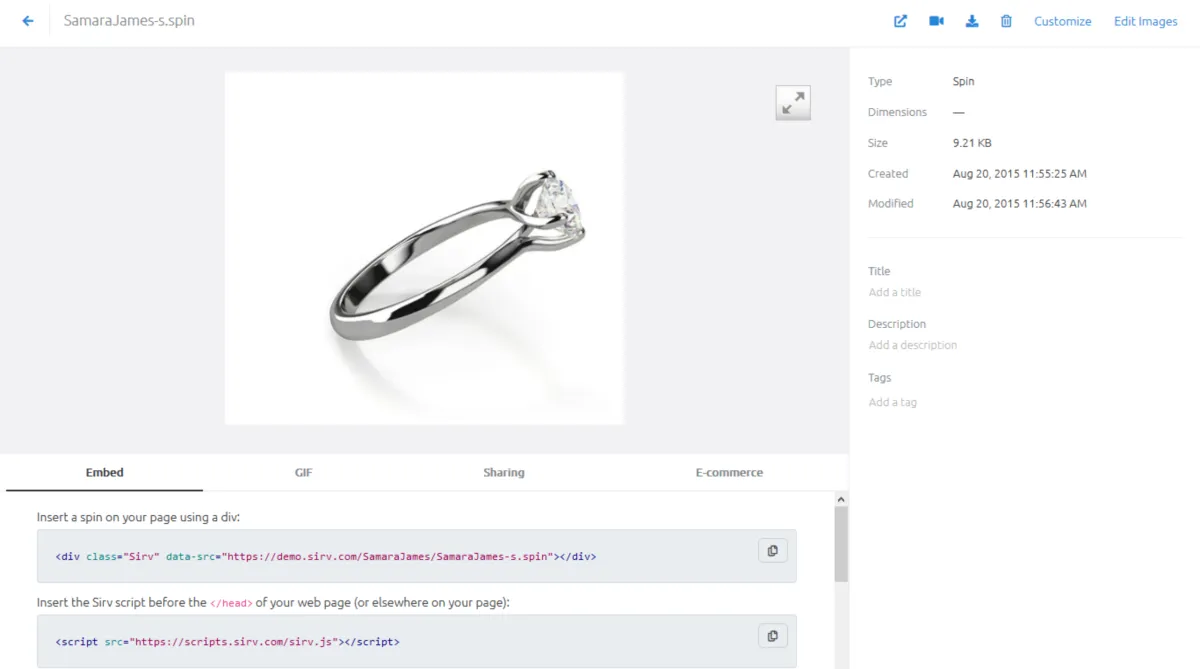 Interface Sirv: fonctionnalités, prix, alternatives