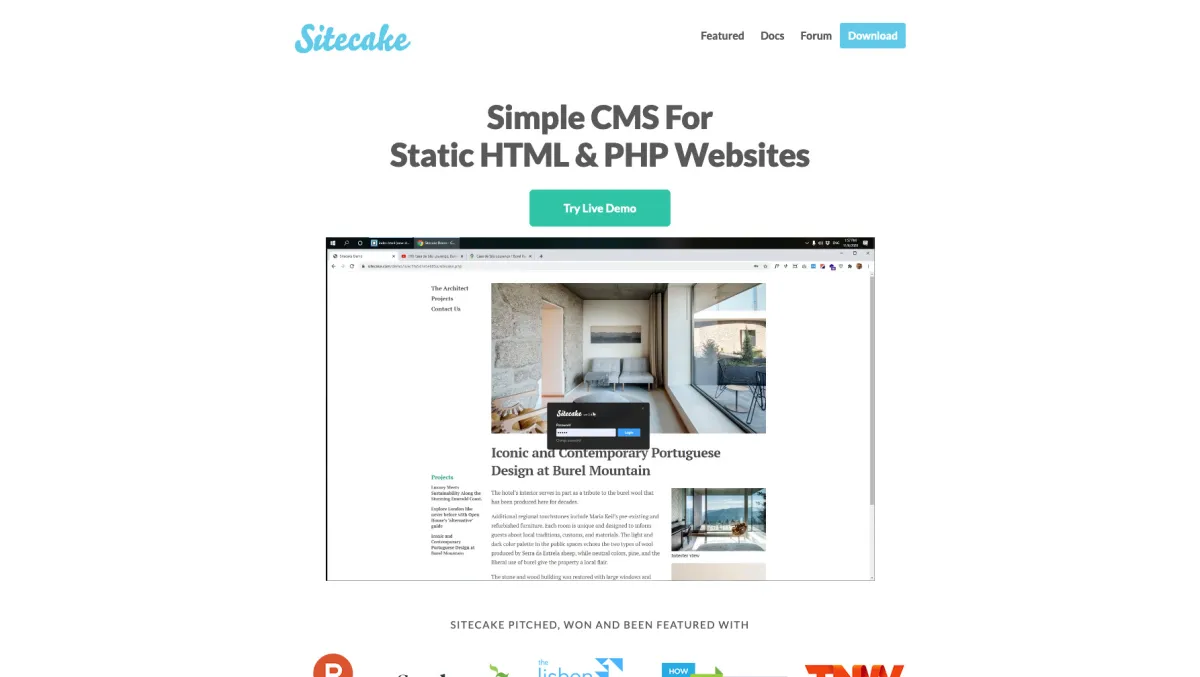 Interface SiteCake : fonctionnalités, prix, alternatives