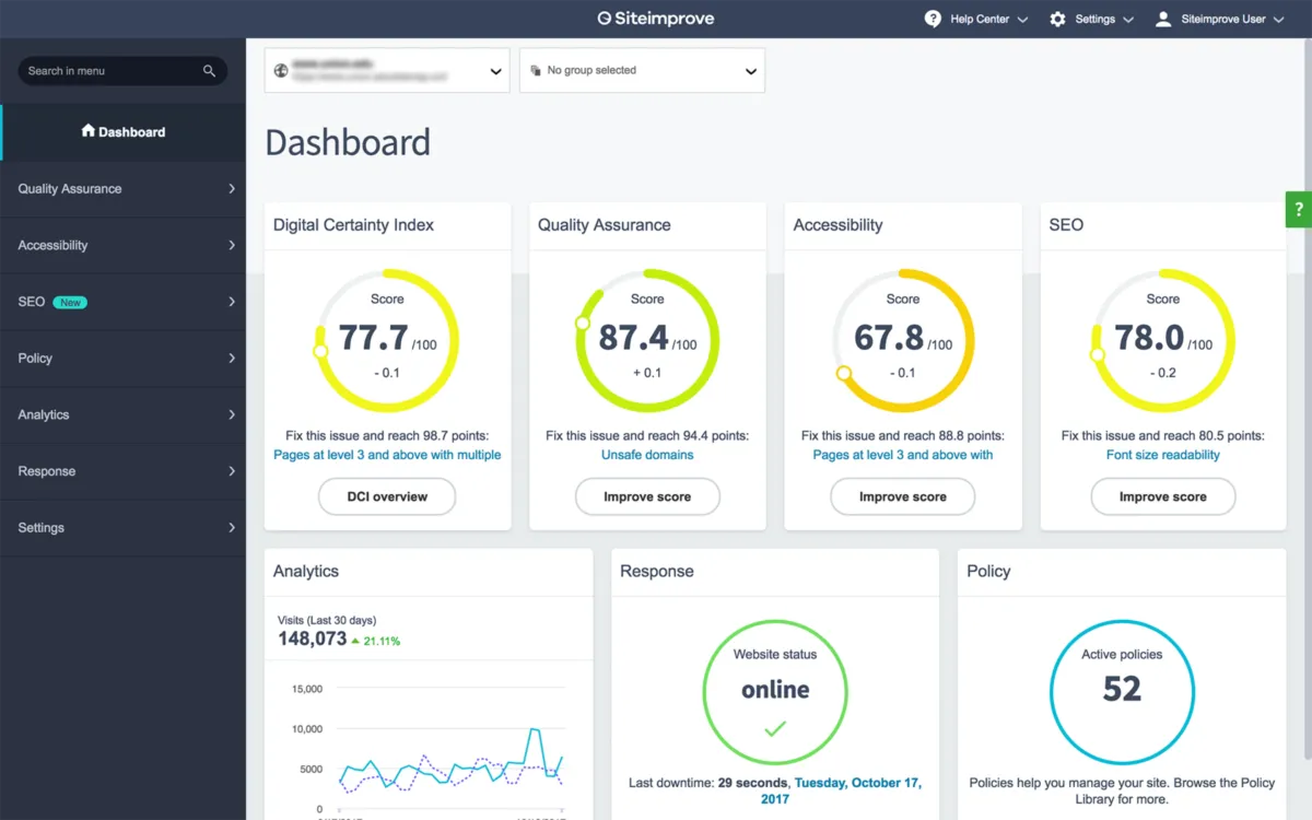 Siteimprove: avis sur le logiciel de gouvernance risque et conformité (GRC): fonctionnalités, avantages, inconvénients et tarifs