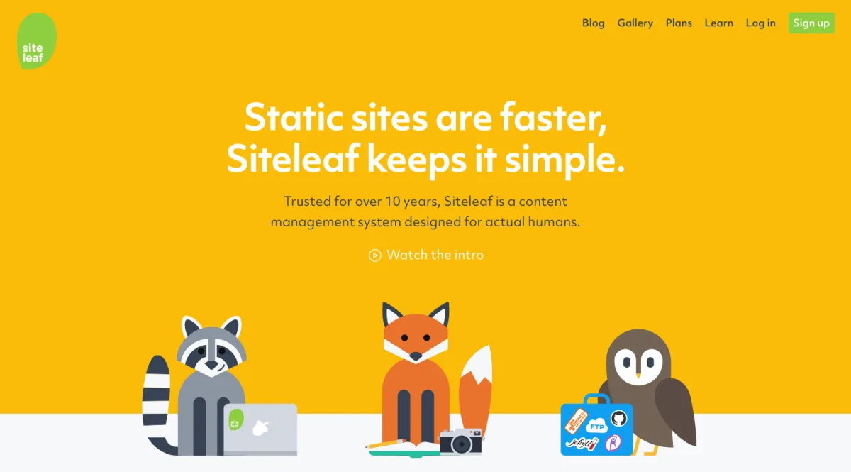 Interface Siteleaf : image, ergonomie, alternatives