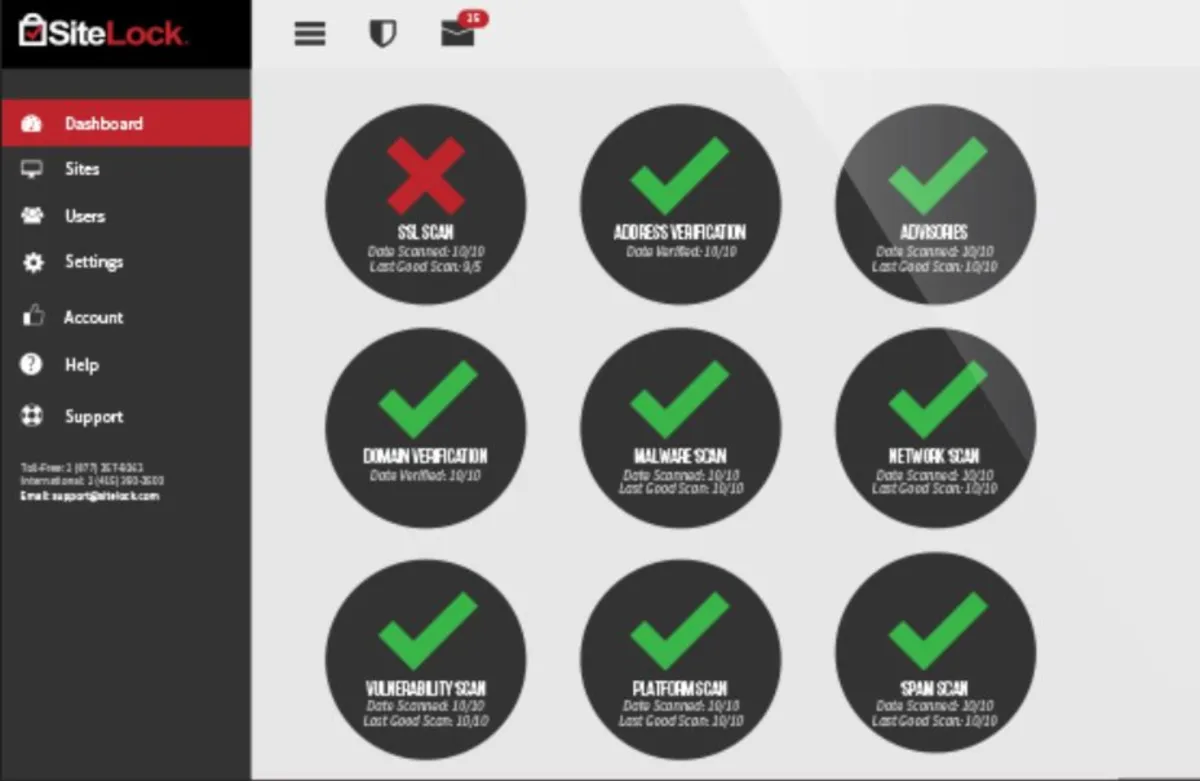 Interface SiteLock: fonctionnalités, prix, alternatives
