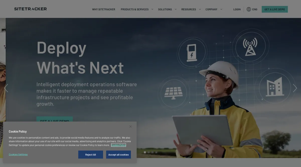 Interface Sitetracker : fonctionnalités, prix, alternatives