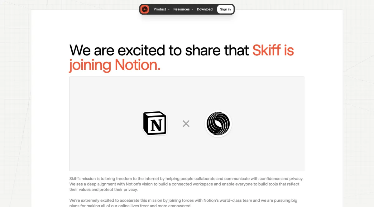 Interface Skiff Mail : fonctionnalités, prix, alternatives
