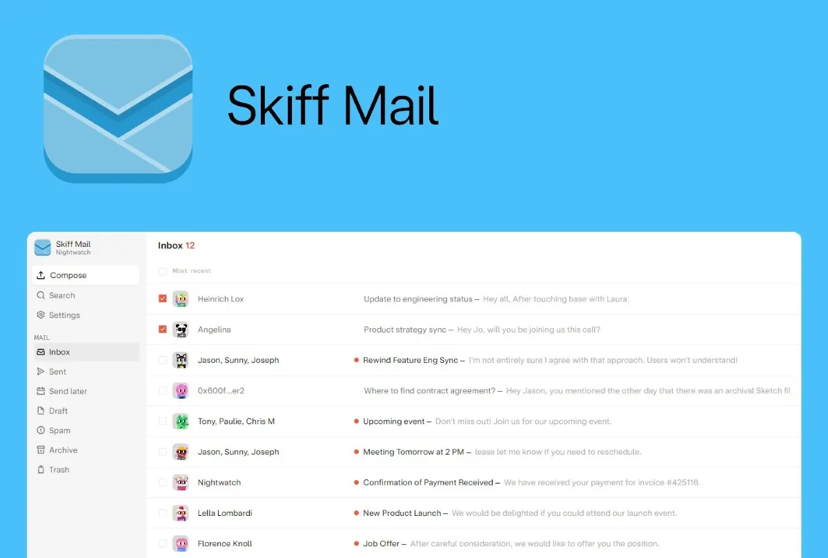 Notre avis sur Skiff Mail : une messagerie électronique / webmail à découvrir