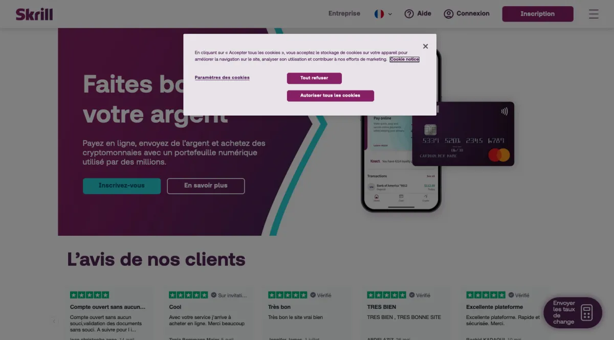 Interface Skrill : fonctionnalités, prix, alternatives