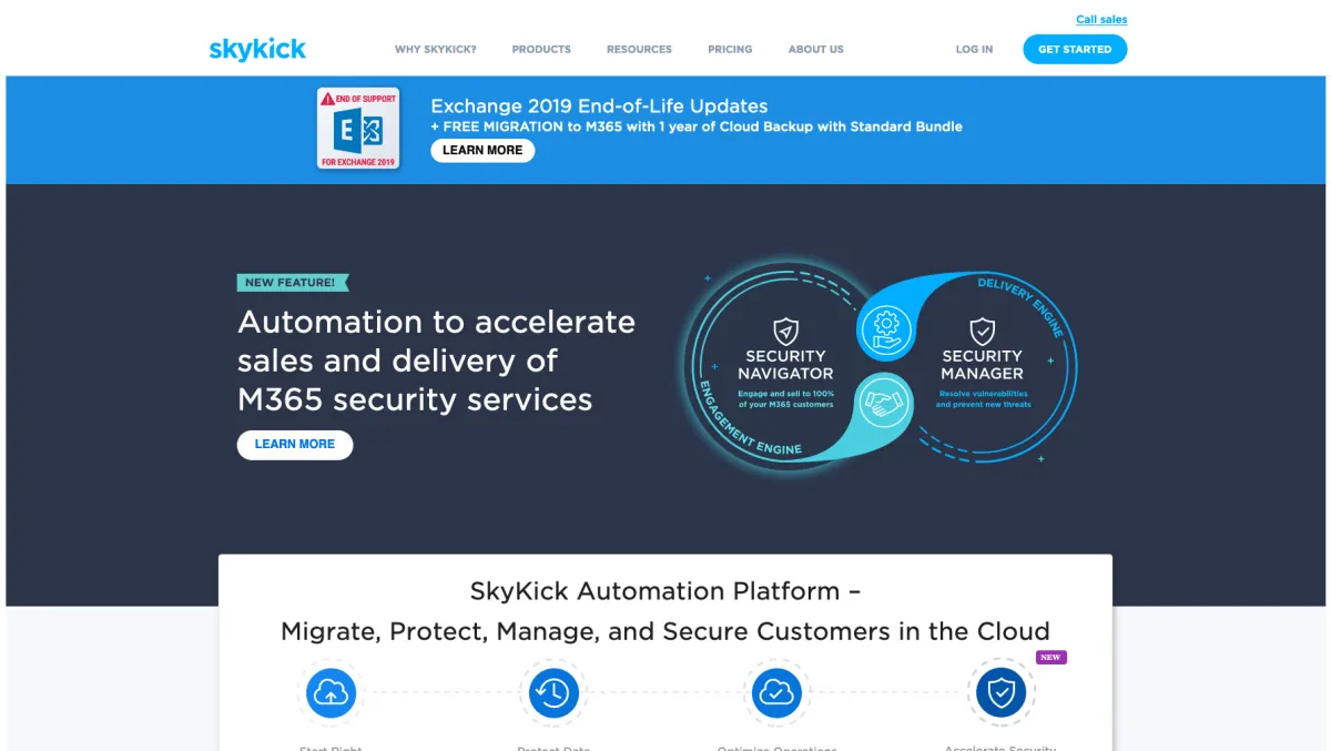 Interface SkyKick : fonctionnalités, prix, alternatives