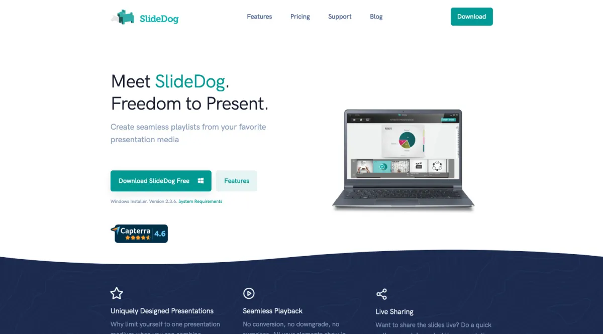 Interface SlideDog : fonctionnalités, prix, alternatives