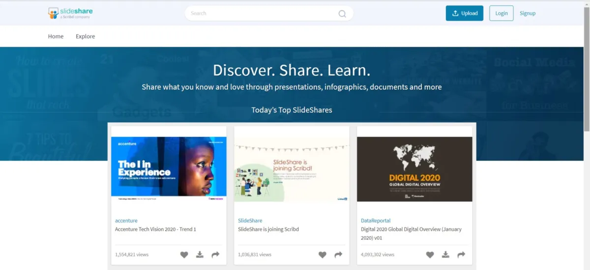 Notre avis sur SlideShare : un logiciel de stockage / partage fichiers à découvrir