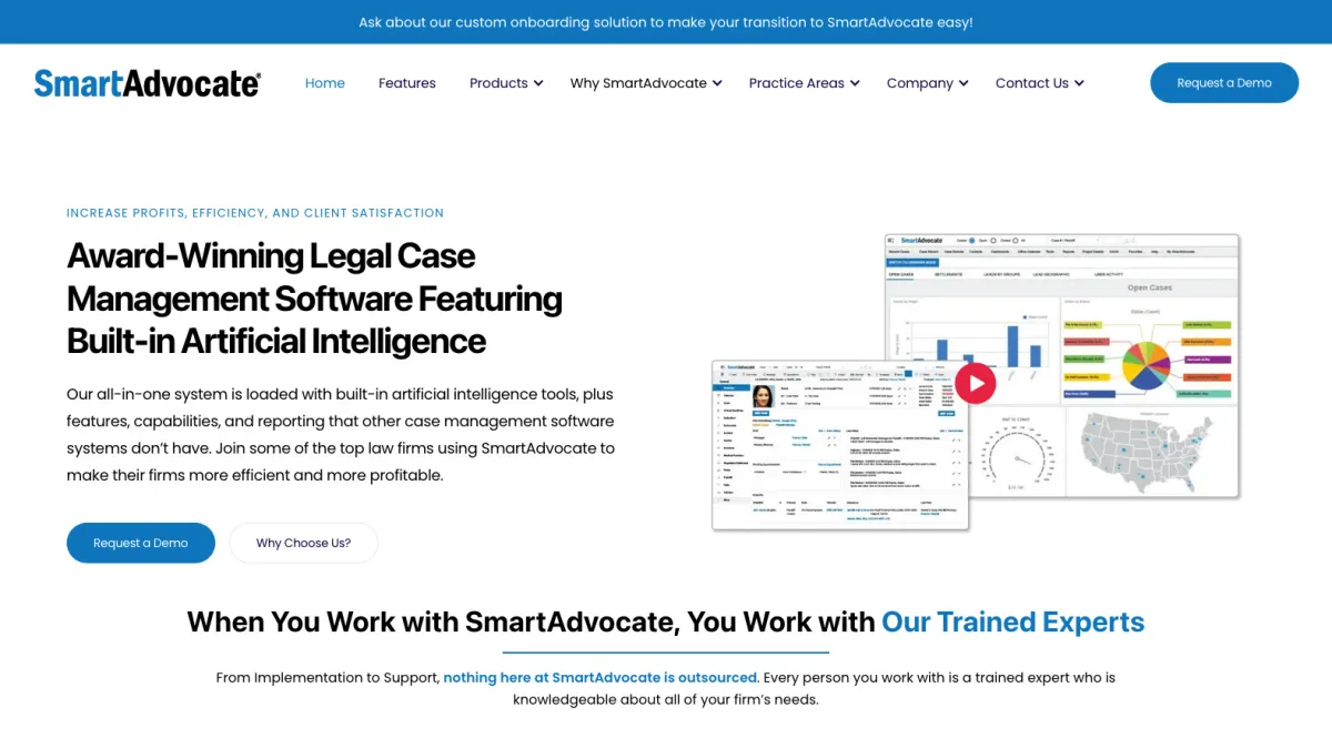 Interface SmartAdvocate : fonctionnalités, prix, alternatives Interface SmartAdvocate : fonctionnalités, prix, alternatives