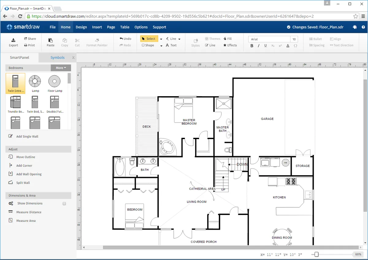 Interface Smartdraw: fonctionnalités, prix, alternatives