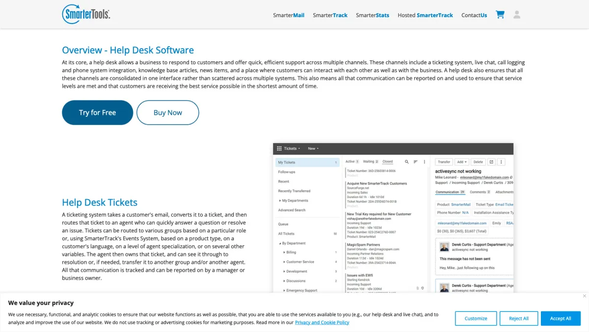 Interface SmarterTrack : fonctionnalités, prix, alternatives