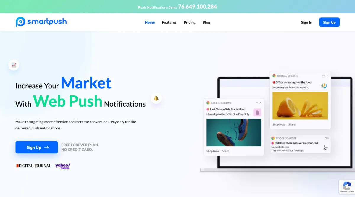 Interface SmartPush : fonctionnalités, prix, alternatives