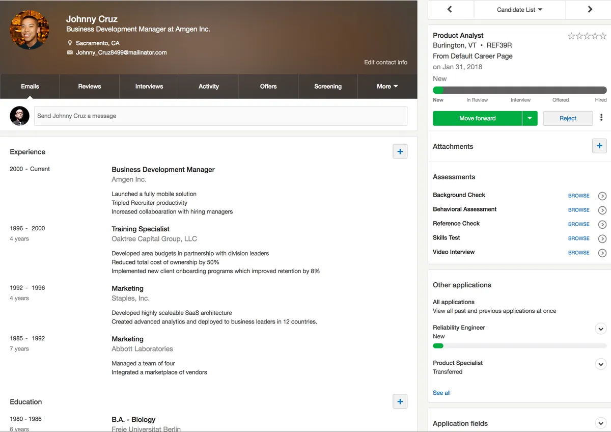 Interface SmartRecruiters: fonctionnalités, prix, alternatives