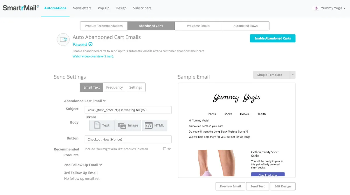 Interface SmartrMail: fonctionnalités, prix, alternatives