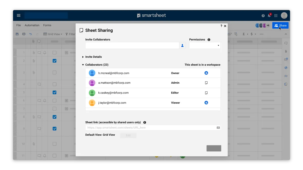 Interface Smartsheet: image, ergonomie, alternatives Interface Smartsheet: image, ergonomie, alternatives