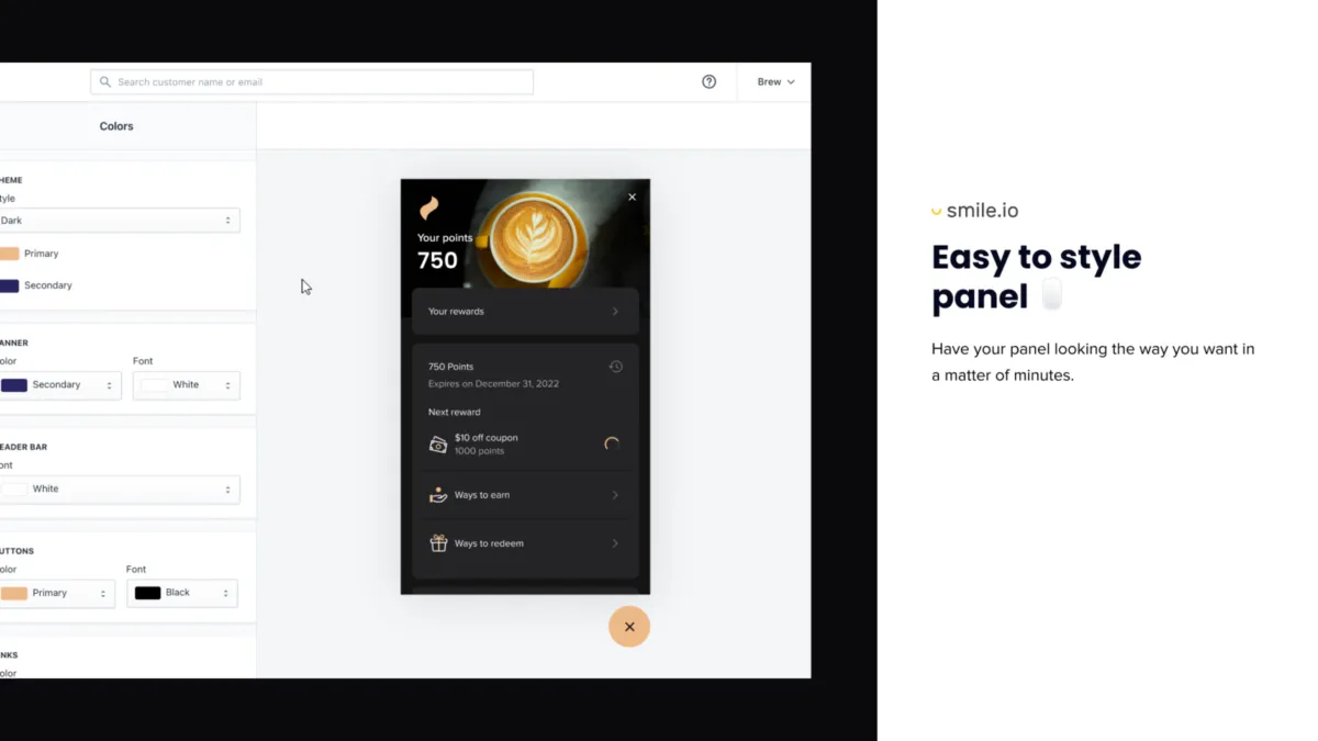 Interface Smile.io: fonctionnalités, prix, alternatives