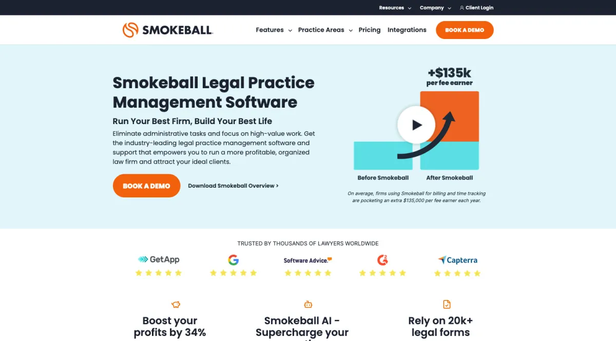 Interface Smokeball : fonctionnalités, prix, alternatives Interface Smokeball : fonctionnalités, prix, alternatives