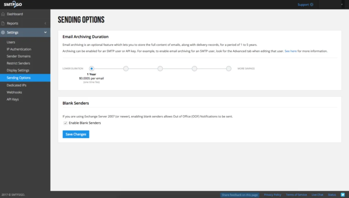 Interface SMTP2GO: fonctionnalités, prix, alternatives