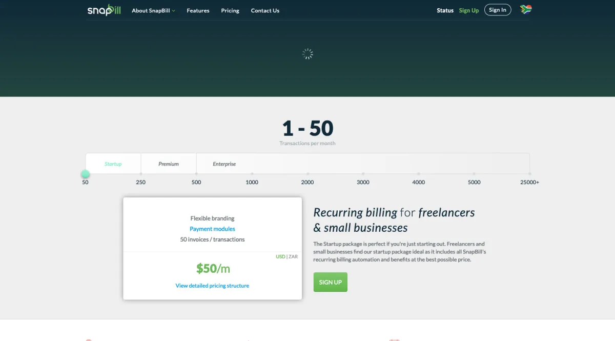 Interface SnapBill : fonctionnalités, prix, alternatives