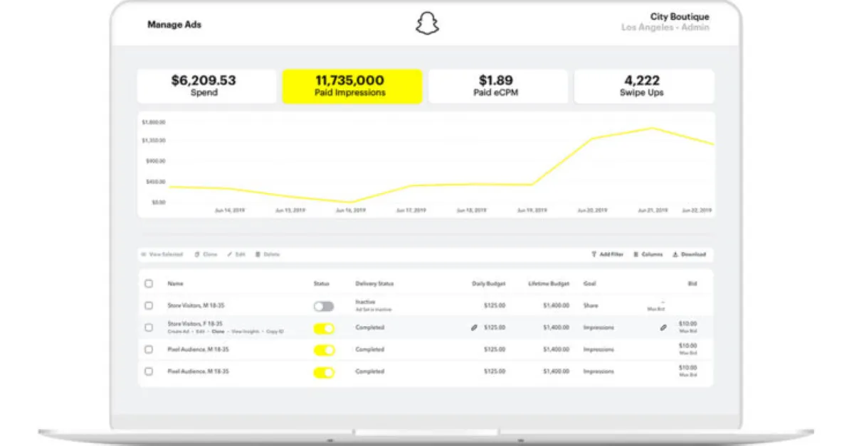 Snapchat Ads Manager: avis sur le logiciel de publicité sur les réseaux sociaux (social ads): fonctionnalités, avantages, inconvénients et tarifs Snapchat Ads Manager: avis sur le logiciel de publicité sur les réseaux sociaux (social ads): fonctionnalités, avantages, inconvénients et tarifs