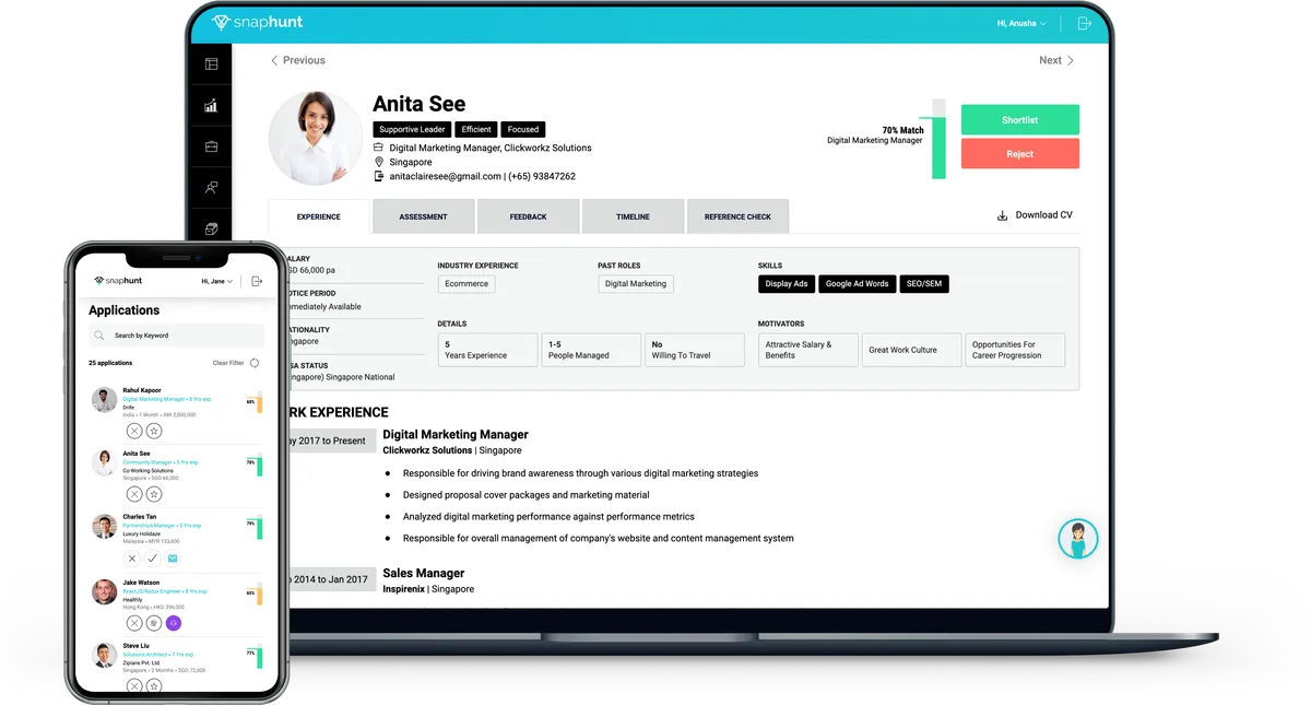 Notre avis sur Snaphunt : un logiciel de recrutement à découvrir