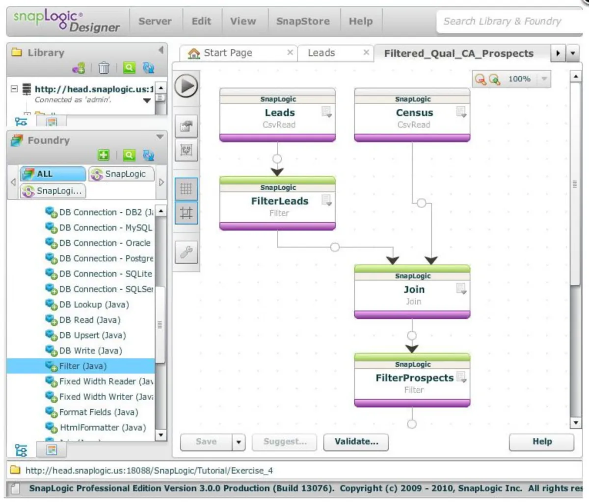 Interface SnapLogic: fonctionnalités, prix, alternatives