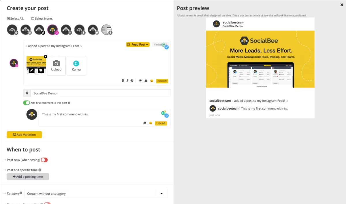 Interface SocialBee: image, ergonomie, alternatives