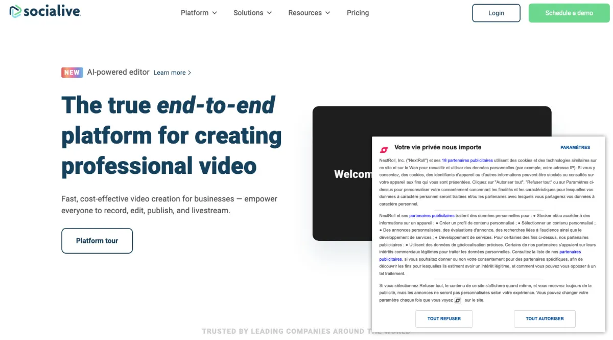 Interface SociaLive : image, ergonomie, alternatives