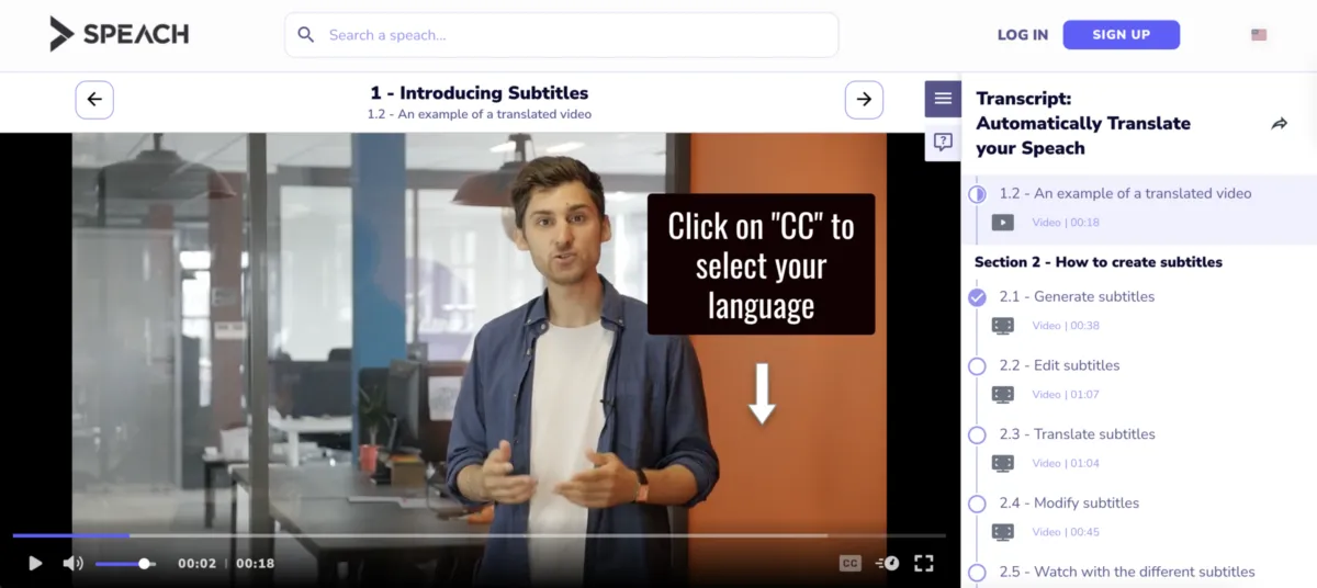 Interface Speachme: image, ergonomie, alternatives