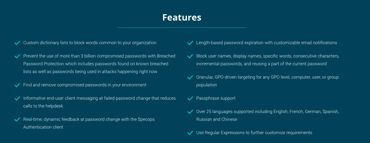 Specops uReset: avis sur le logiciel de gestion des identités et des accès (IAM): fonctionnalités, avantages, inconvénients et tarifs Specops uReset: avis sur le logiciel de gestion des identités et des accès (IAM): fonctionnalités, avantages, inconvénients et tarifs