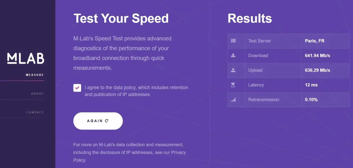 Notre avis sur Speed Test Measurement Lab : un logiciel de test de débit (vitesse Internet) à découvrir